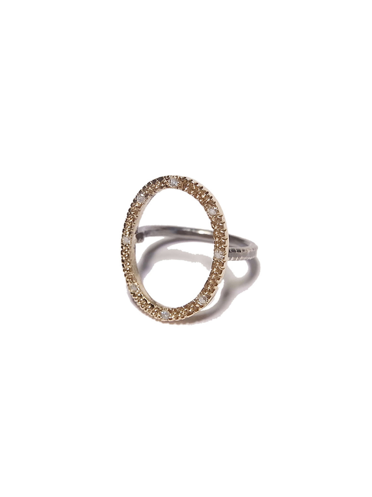 Stitch Oval Frame Ring