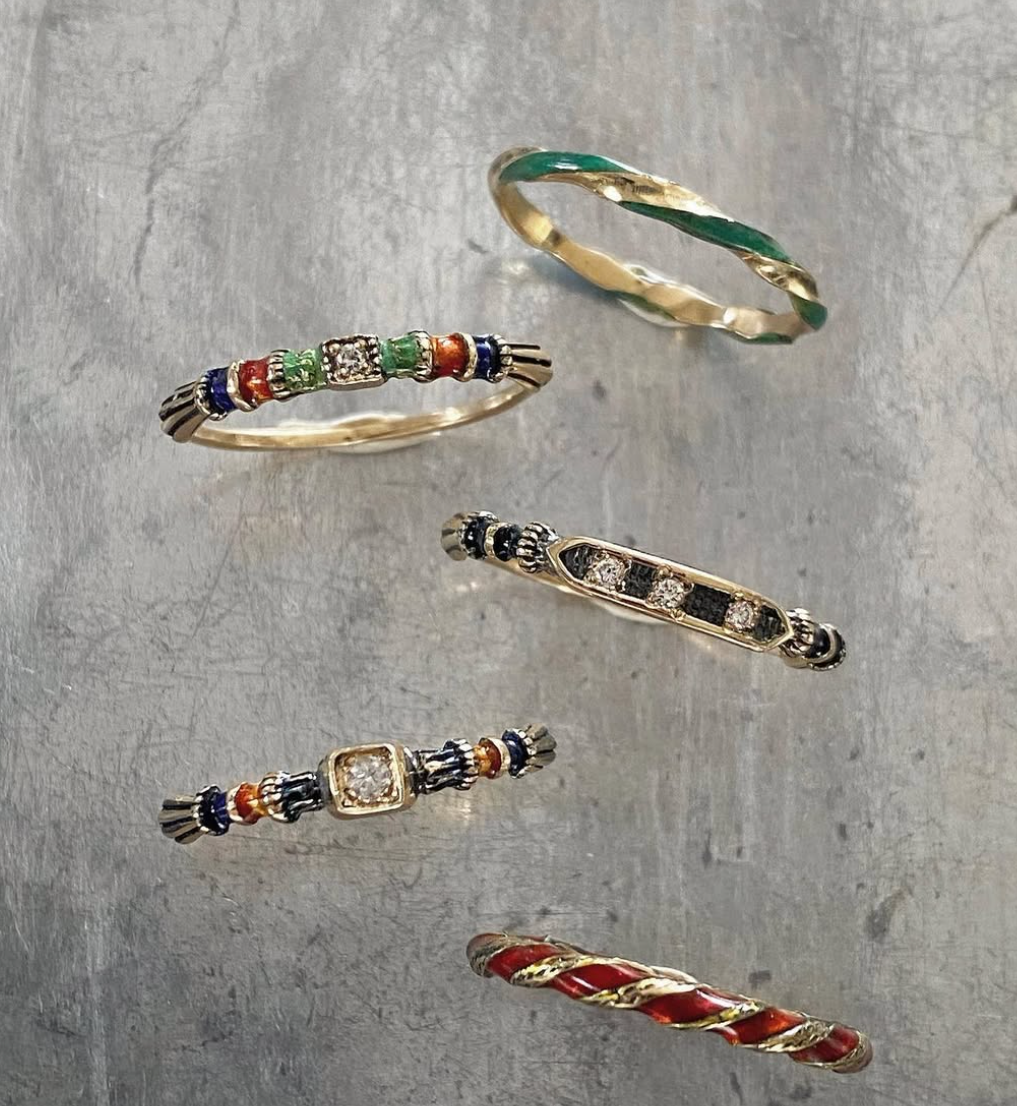 Twisted Enamel Ring