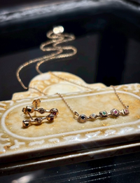 Classical Three Chaton Earrings