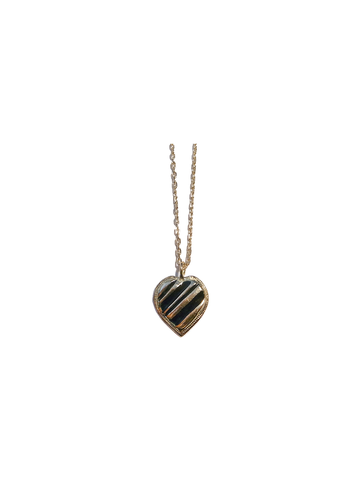 Striped Heart Necklace