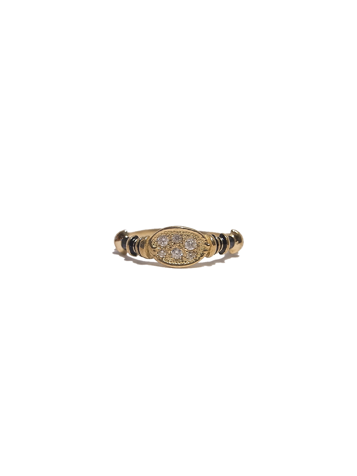 Enamel Pebbly Diamond Ring