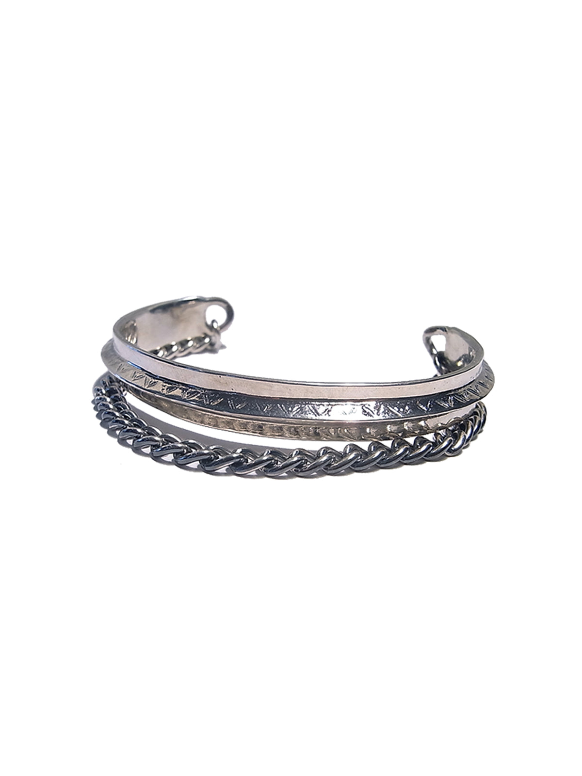 cuff with chain bracelets -ethnic patterned
