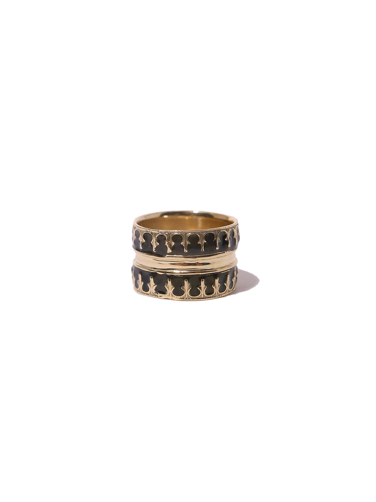 Corinthian Black Enamel Ring