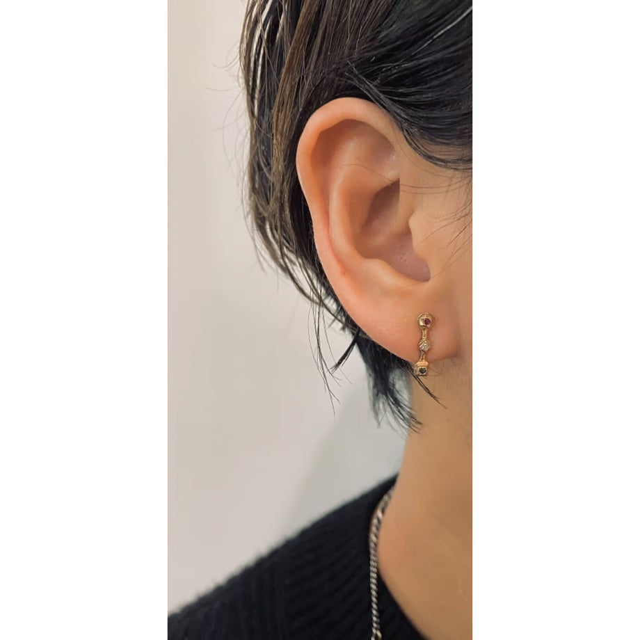 Classical Three Chaton Earrings