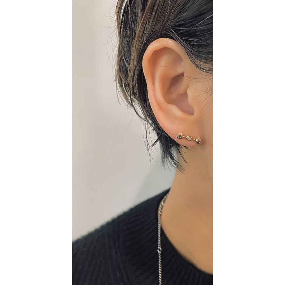 Classical Three Chaton Earrings