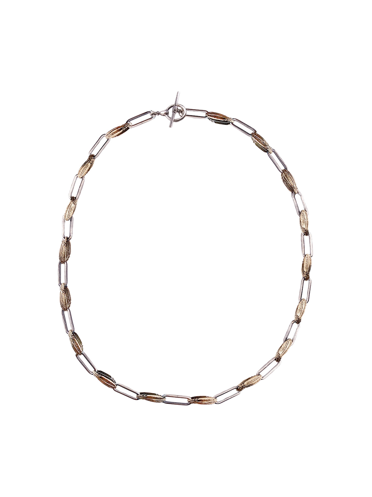 Golden Feather Mixed Chain Necklace