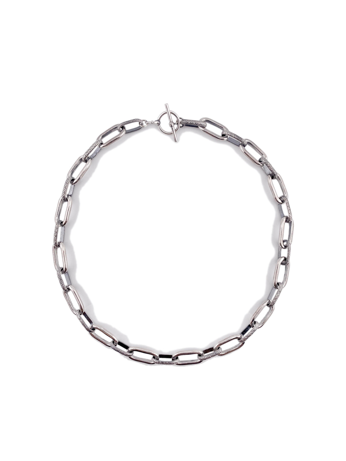 Engraved Chain Link Necklace