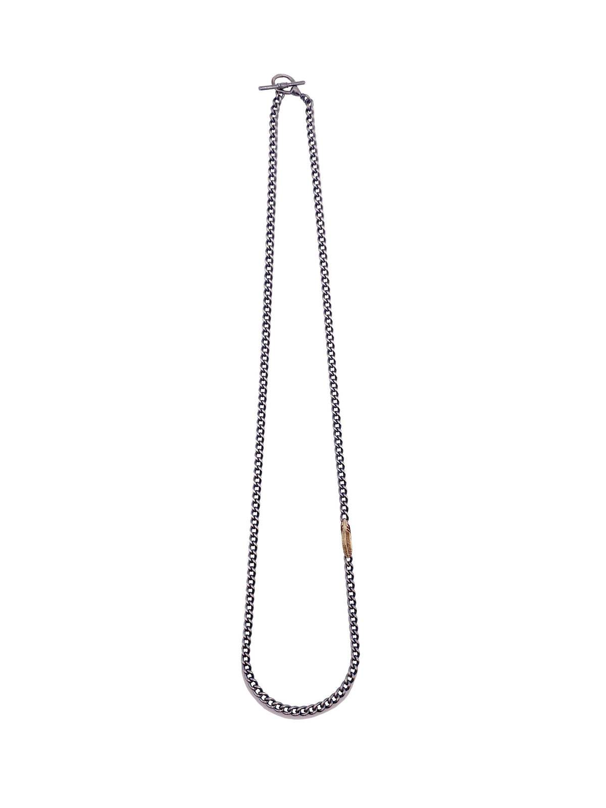 Plain Chain Necklace -Feather Charm