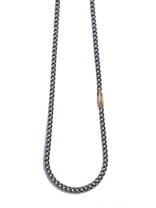Plain Chain Necklace -Feather Charm
