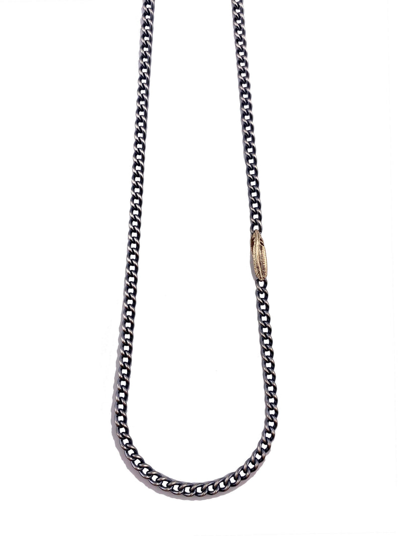 Plain Chain Necklace -Feather Charm