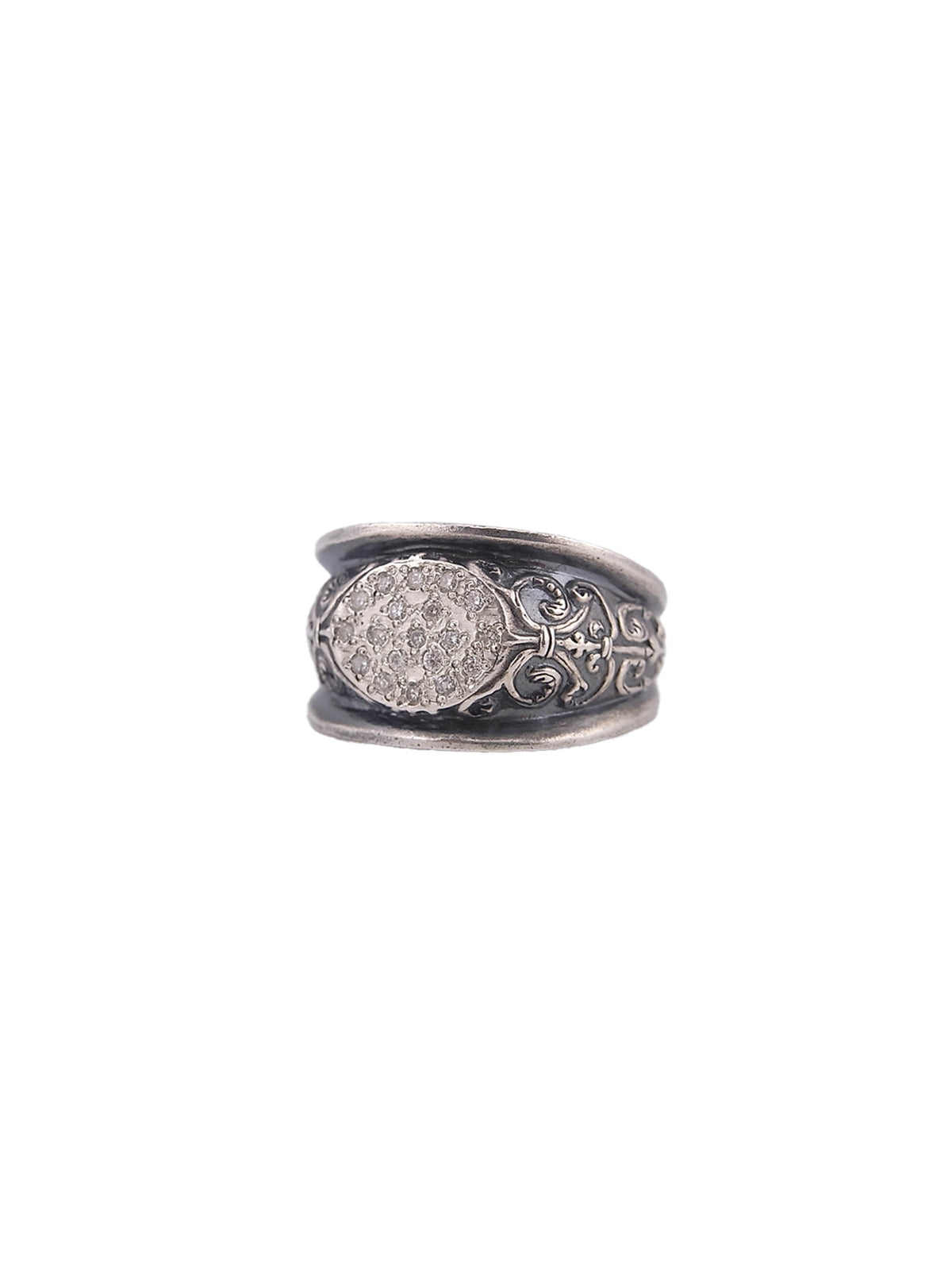 Oval Pave Diamond Ring
