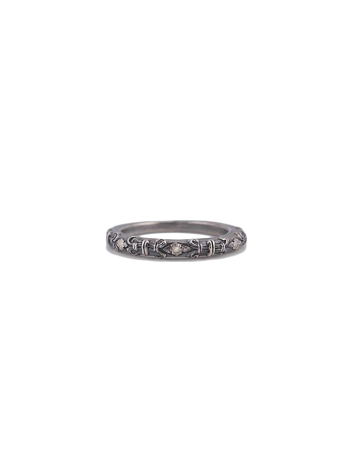 Engraved Pattern Diamond Band 'S