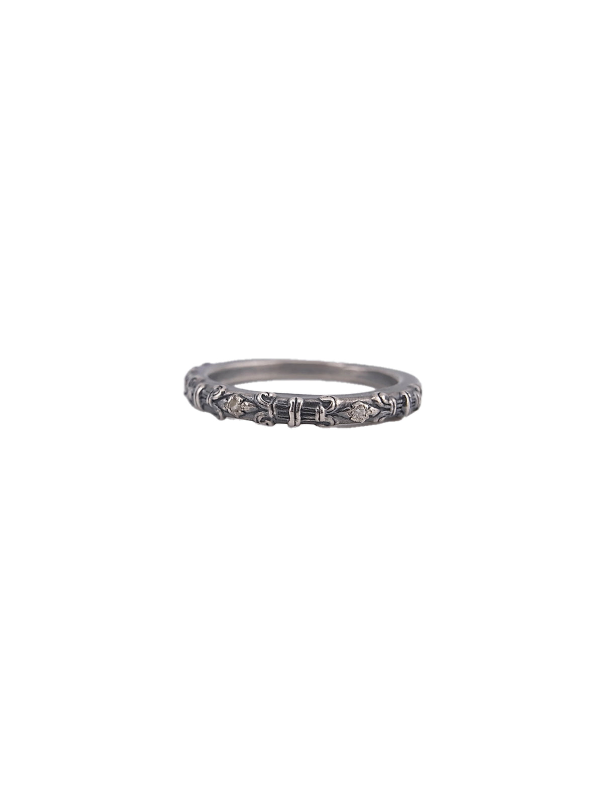 Engraved Pattern Diamond Band 'S