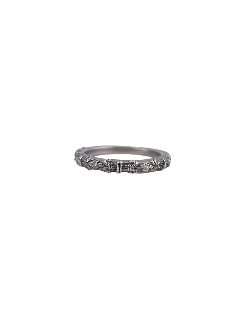 Engraved Pattern Diamond Band 'S