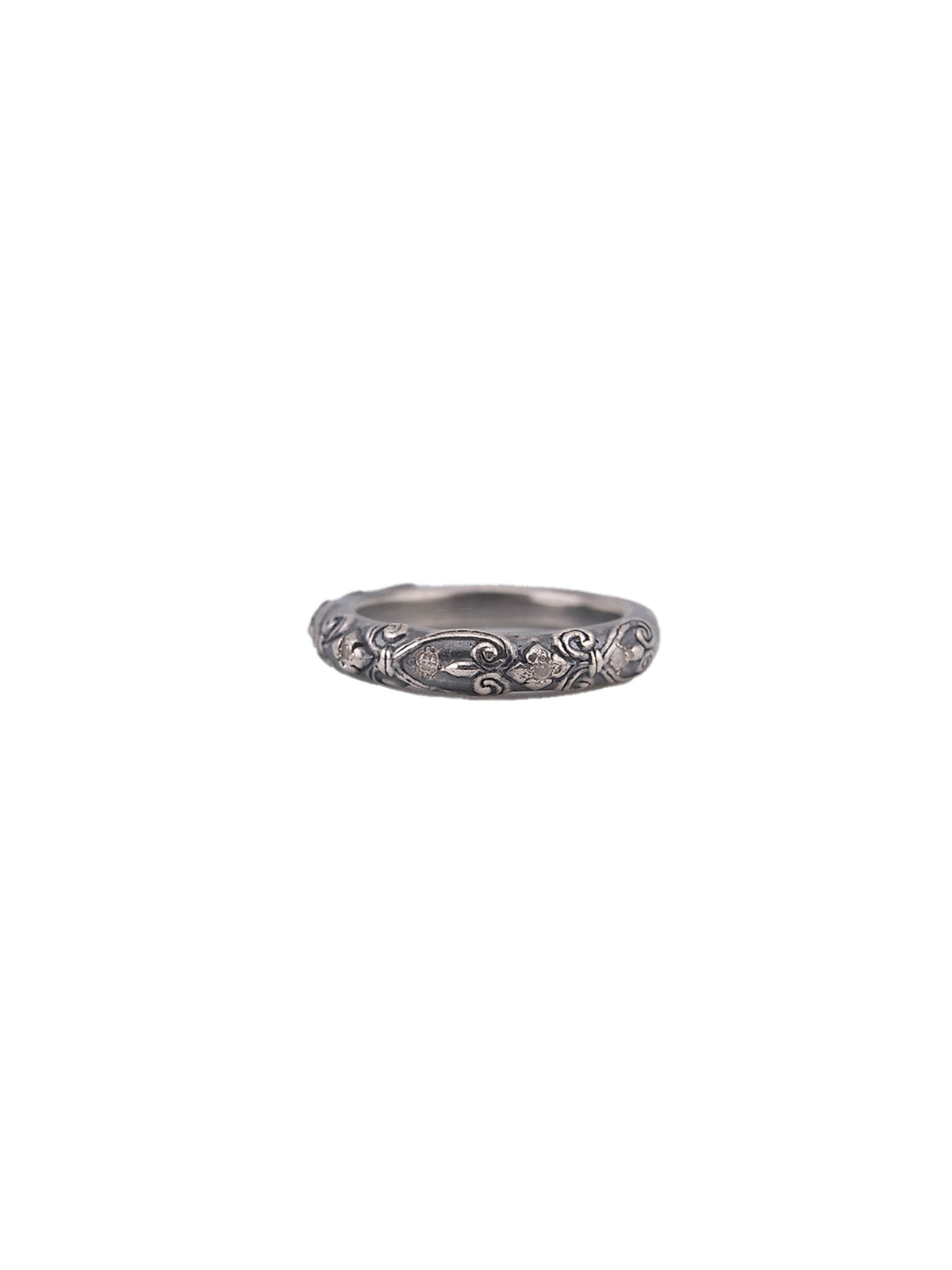 Engraved Pattern Diamond Band 'L