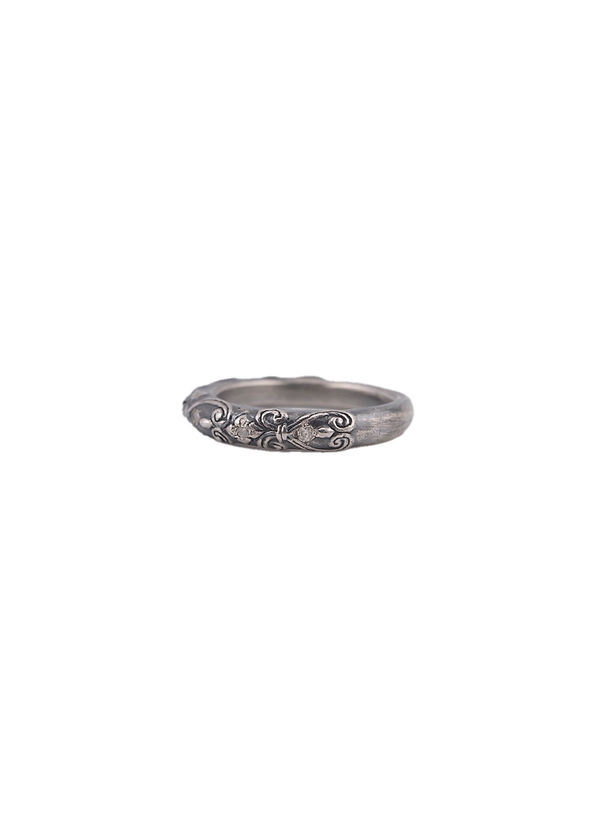 Engraved Pattern Diamond Band 'L