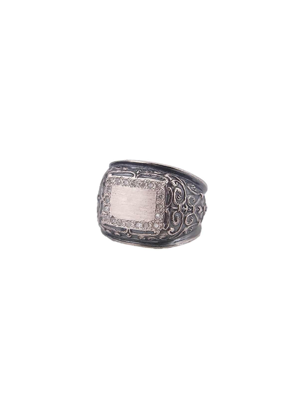 Diamond Framed Signet Ring