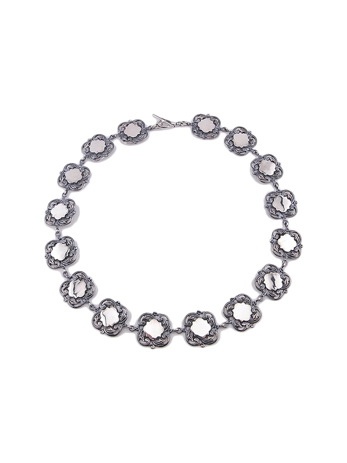 Shield Flower Link Necklace