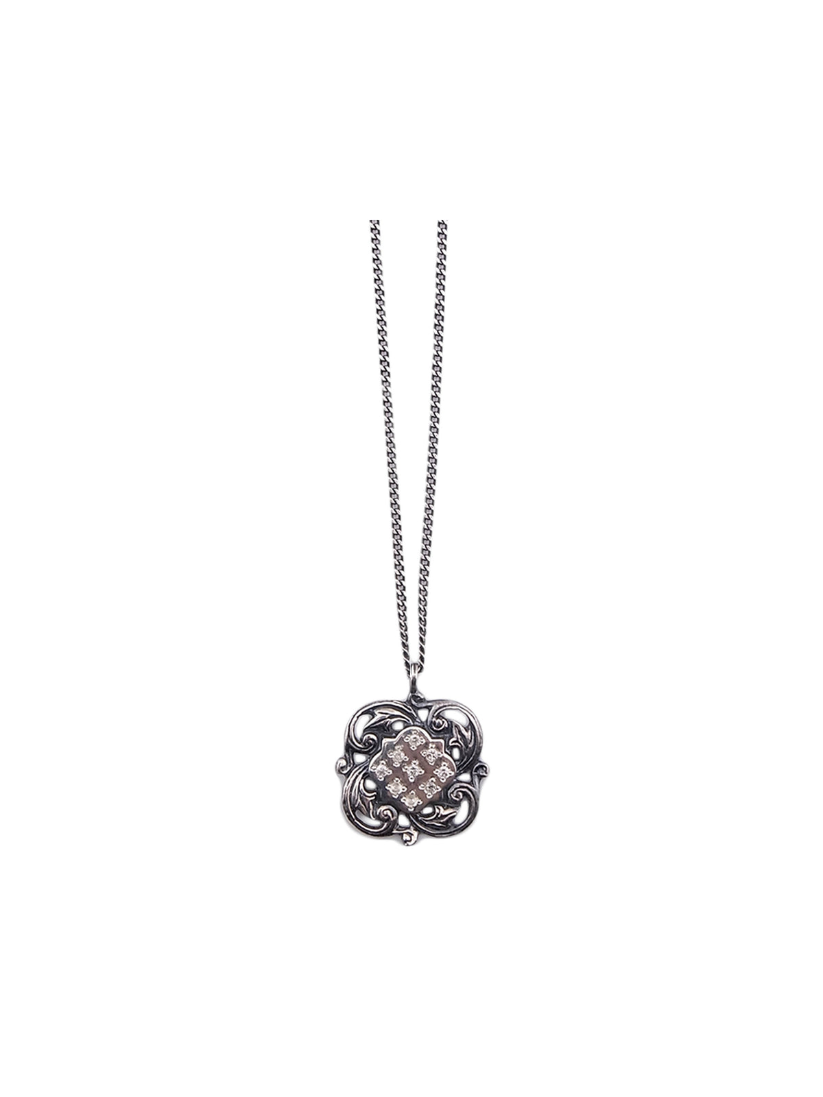 Shield Flower Diamond Necklace