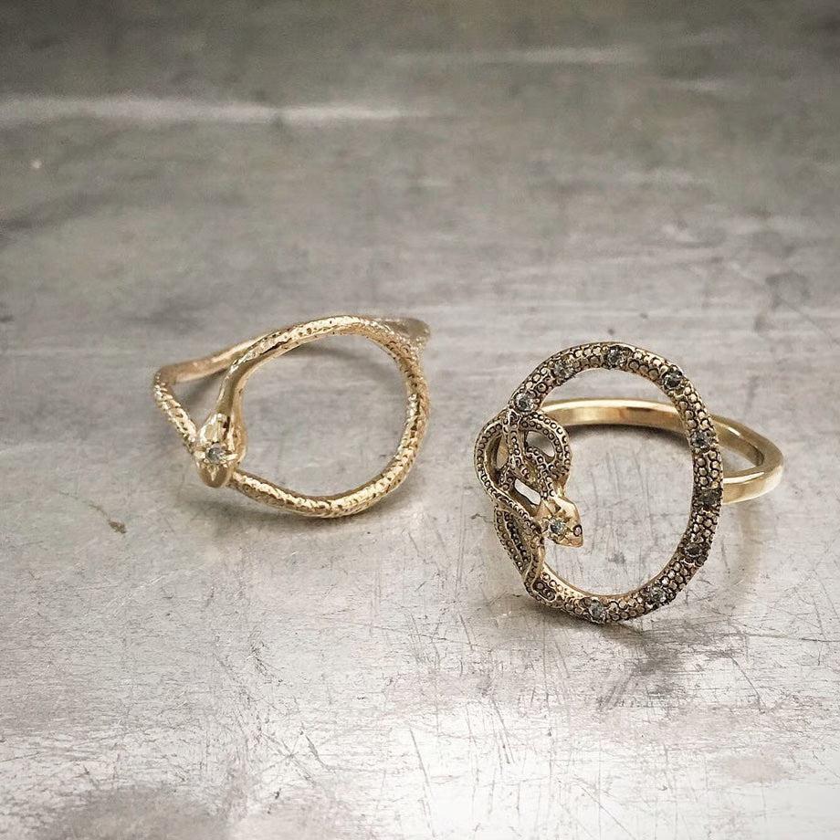 Snake Framed Amulet Ring