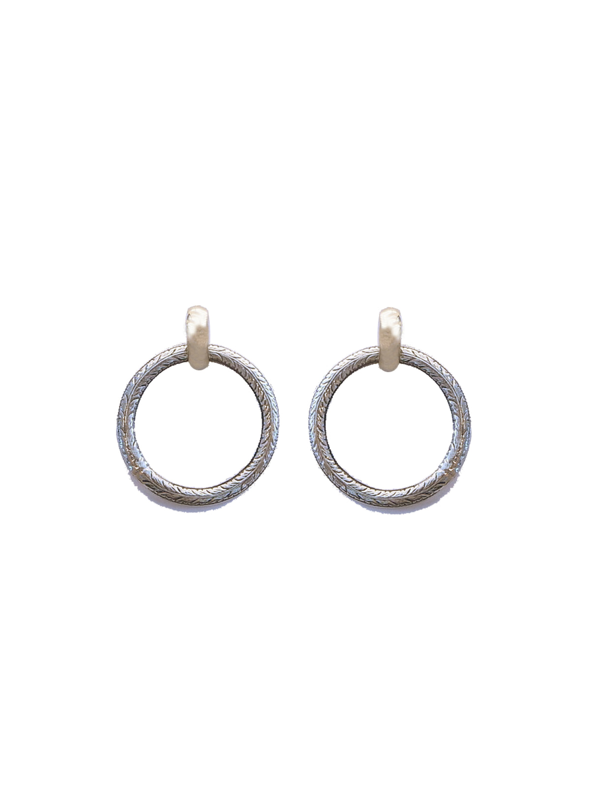 Engraved Circle Earrings