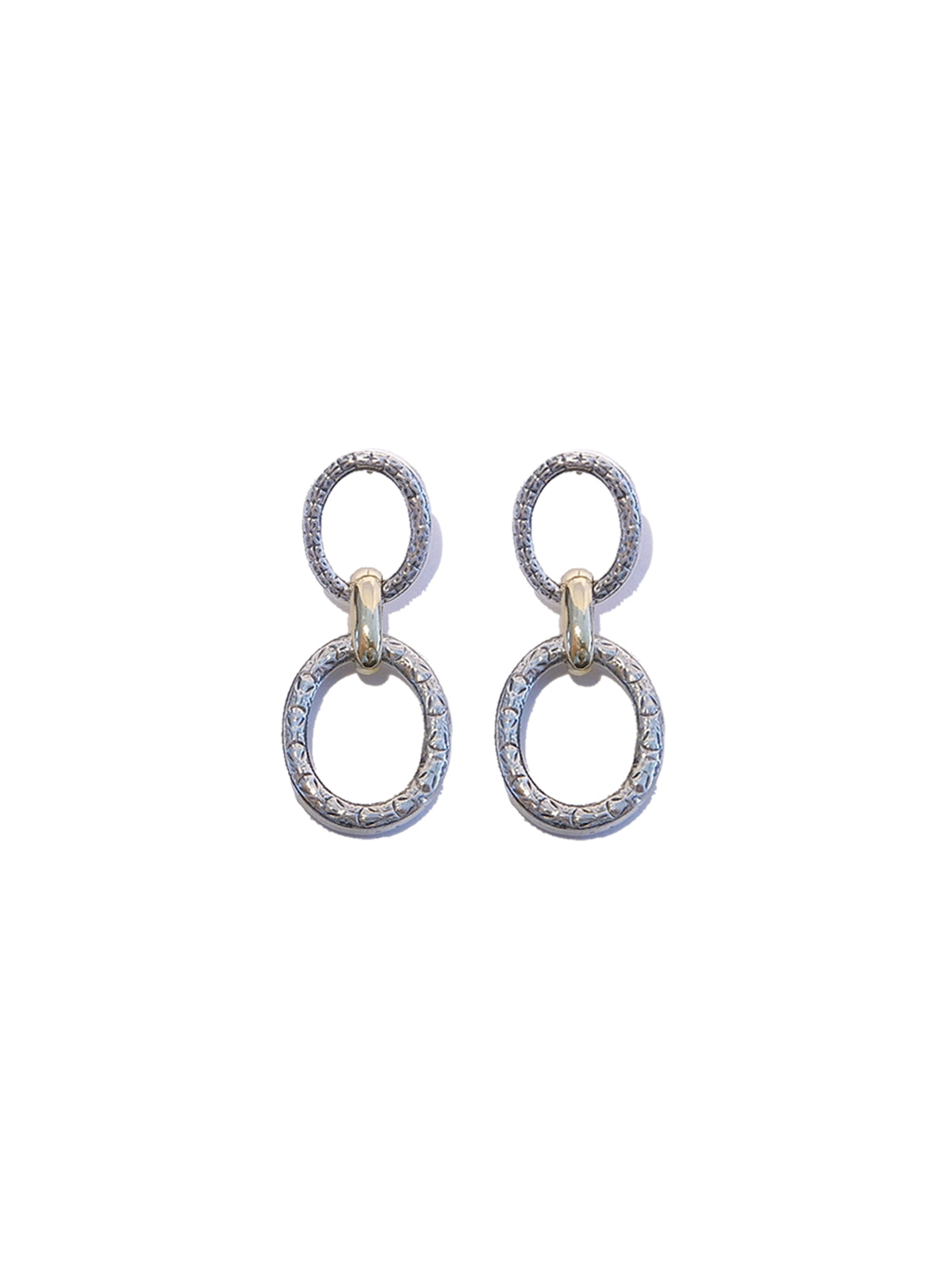 Engraved Double Chain Earrings