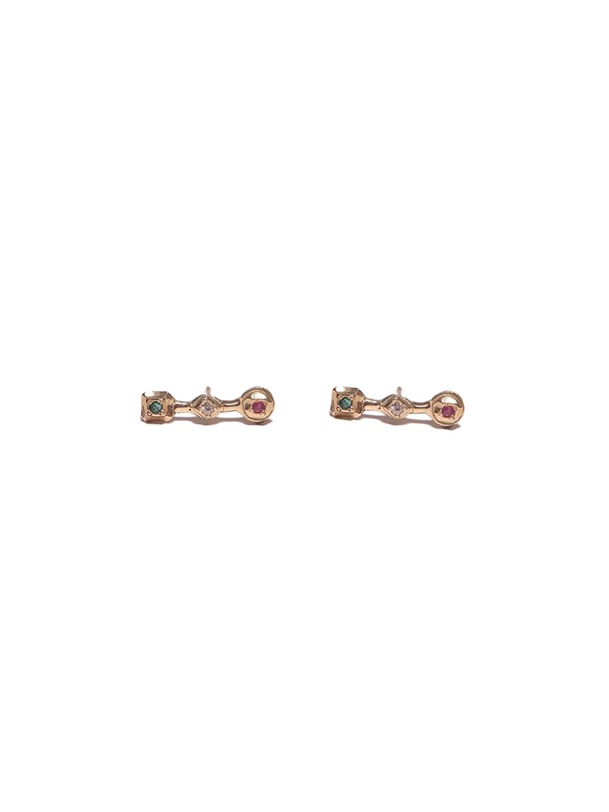 Classical Three Chaton Earrings