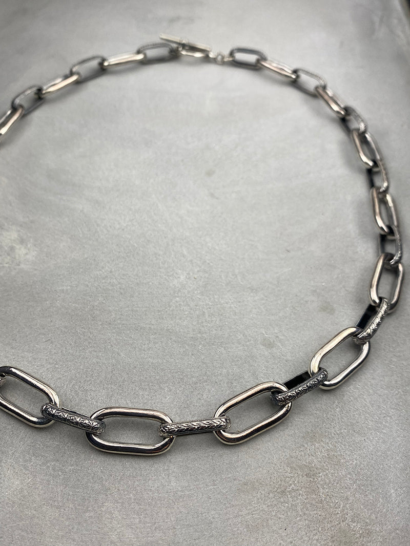 Engraved Chain Link Necklace
