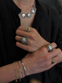 Shield Flower Diamond Ring