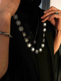 Shield Flower Link Necklace