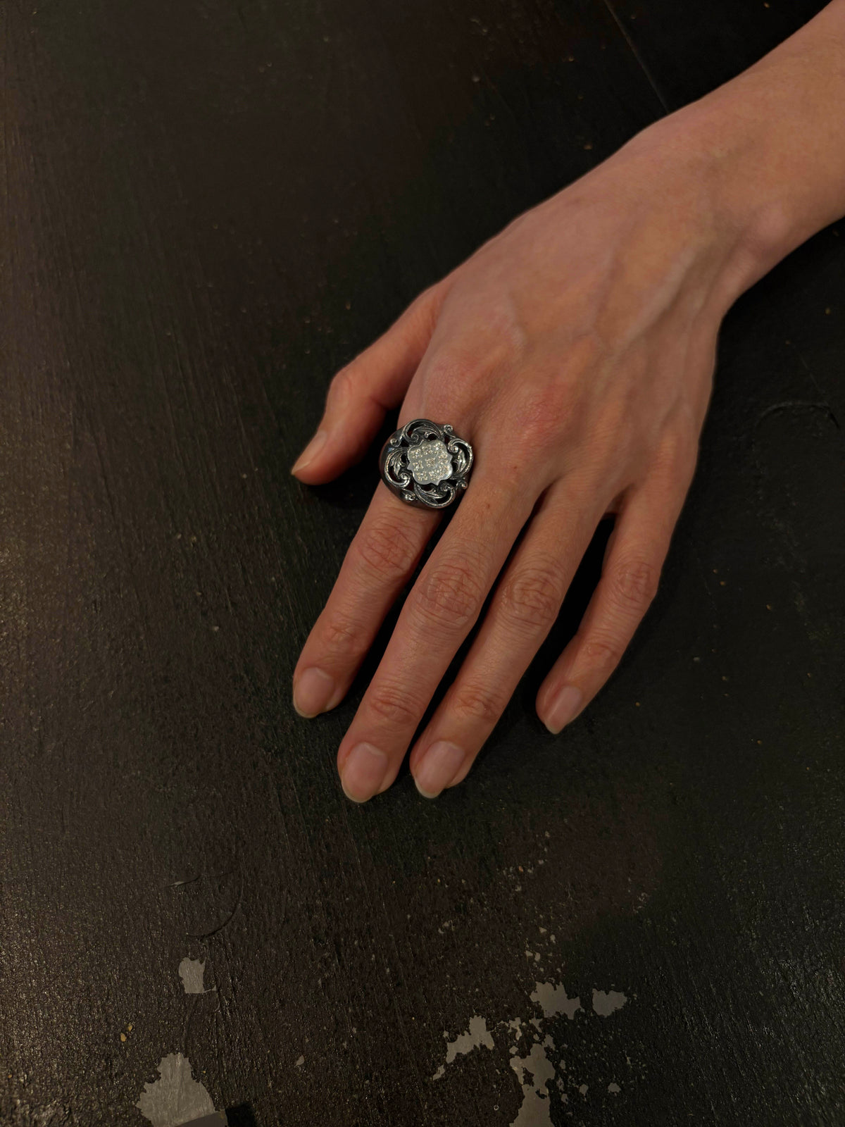 Shield Flower Diamond Ring