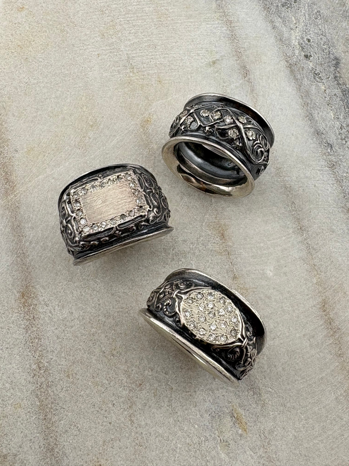 Diamond Framed Signet Ring