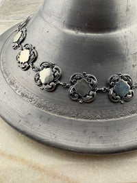 Shield Flower Link Necklace