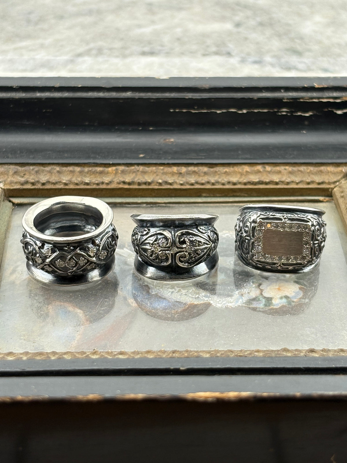 Diamond Framed Signet Ring