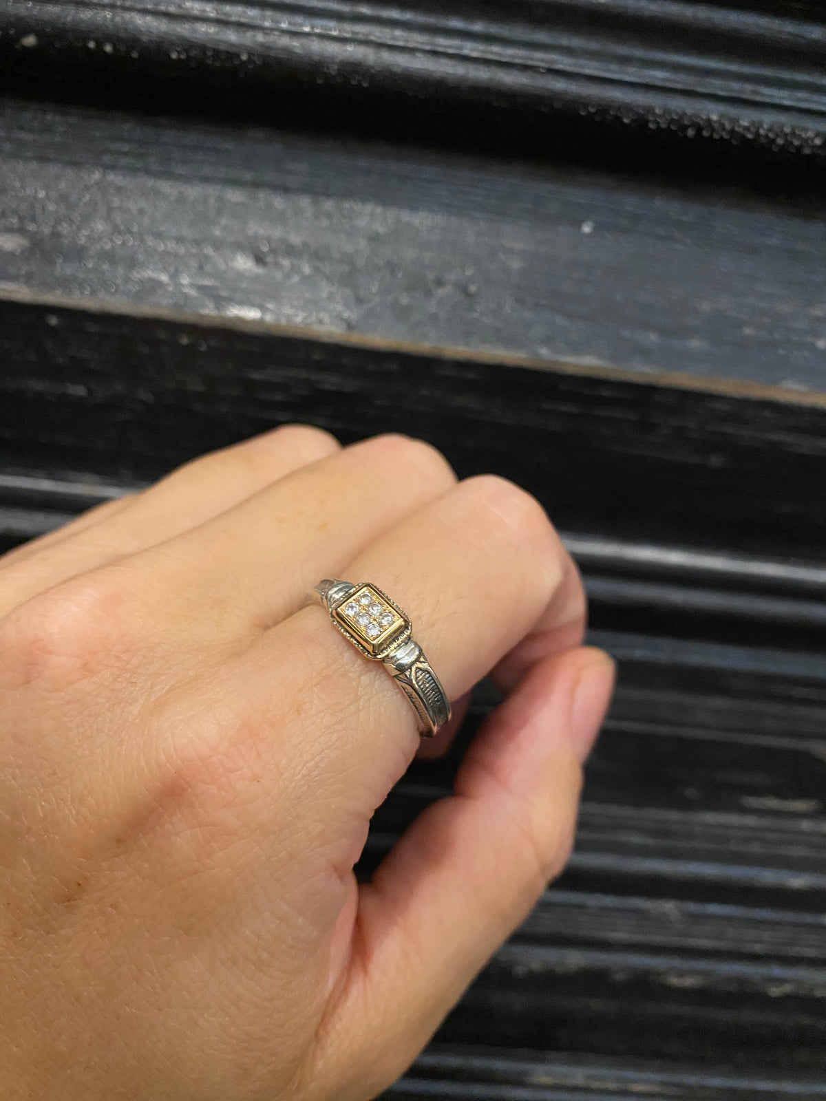Combination Signet Diamond Ring