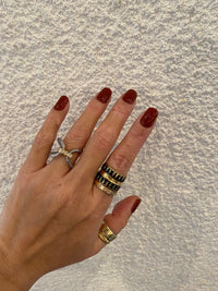 Corinthian Black Enamel Ring